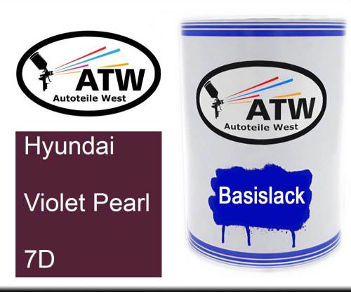 Hyundai, Violet Pearl, 7D: 500ml Lackdose, von ATW Autoteile West.